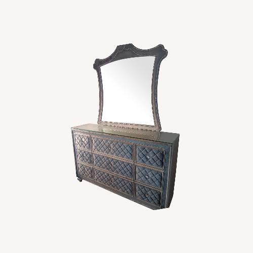 Used Dark Gray Fabric King Bed for sale on AptDeco