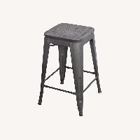 AmeriHome Loft Light Gray Metal Stools