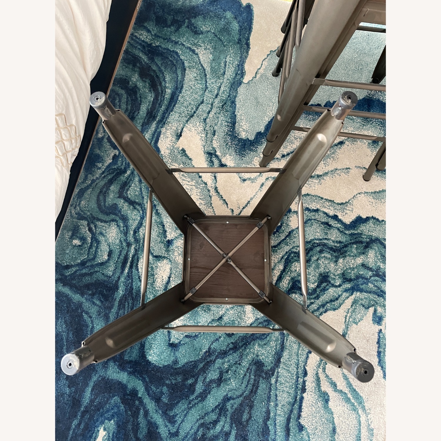 AmeriHome Loft Light Gray Metal Stools - image-2