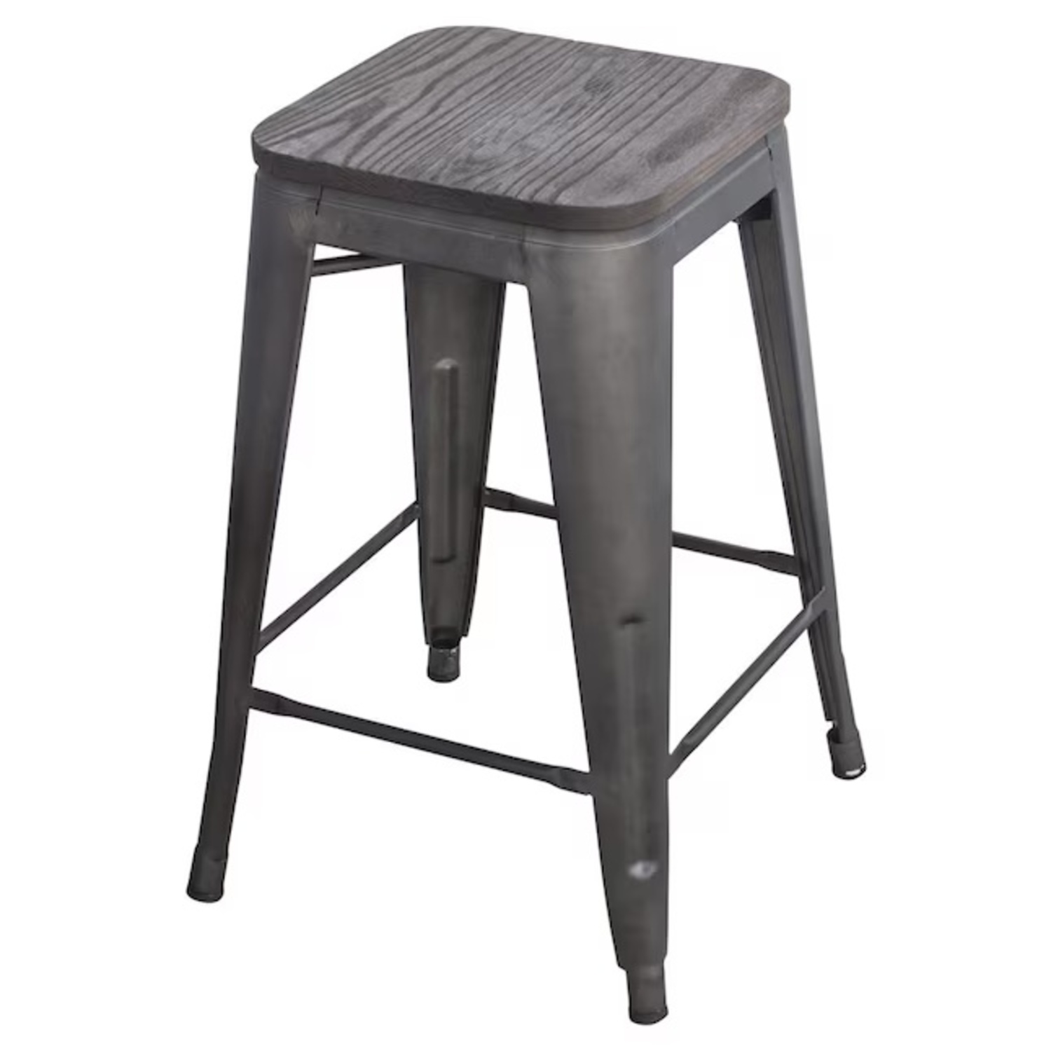 AmeriHome Loft Light Gray Metal Stools - image-4