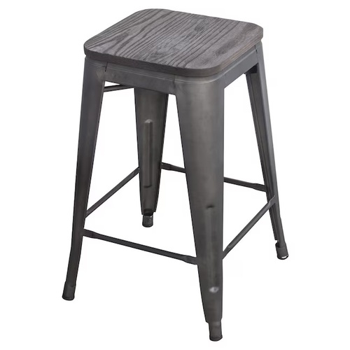 Used AmeriHome Loft Light Gray Metal Stools for sale on AptDeco