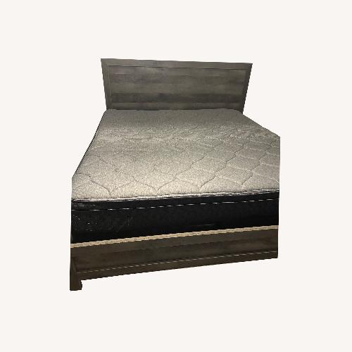 Used Serena & Lily Dark Gray Wood King Bed for sale on AptDeco