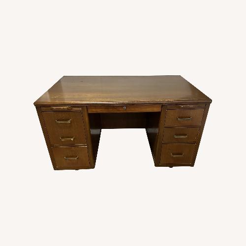 Used Vintage/Antique Finds Dark Brown Wood Desk for sale on AptDeco