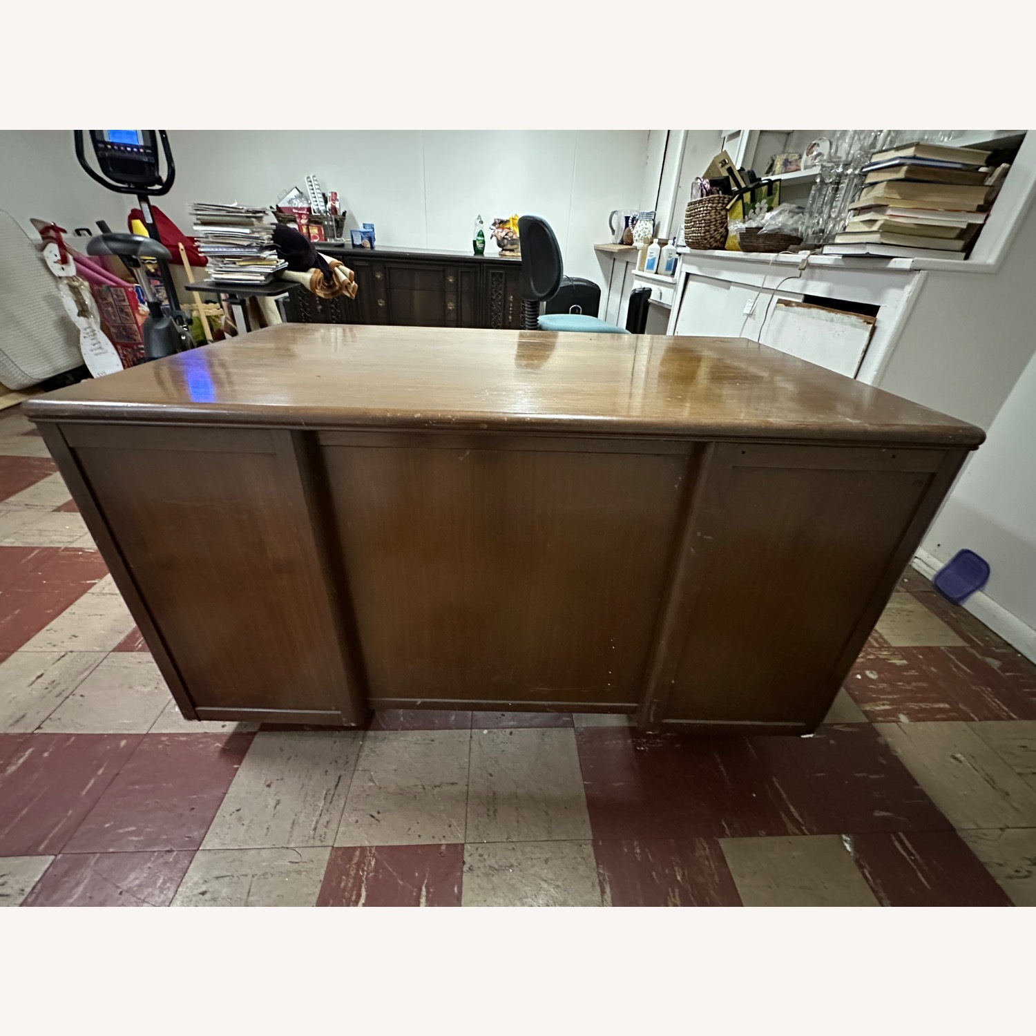 Vintage/Antique Finds Dark Brown Wood Desk - image-3