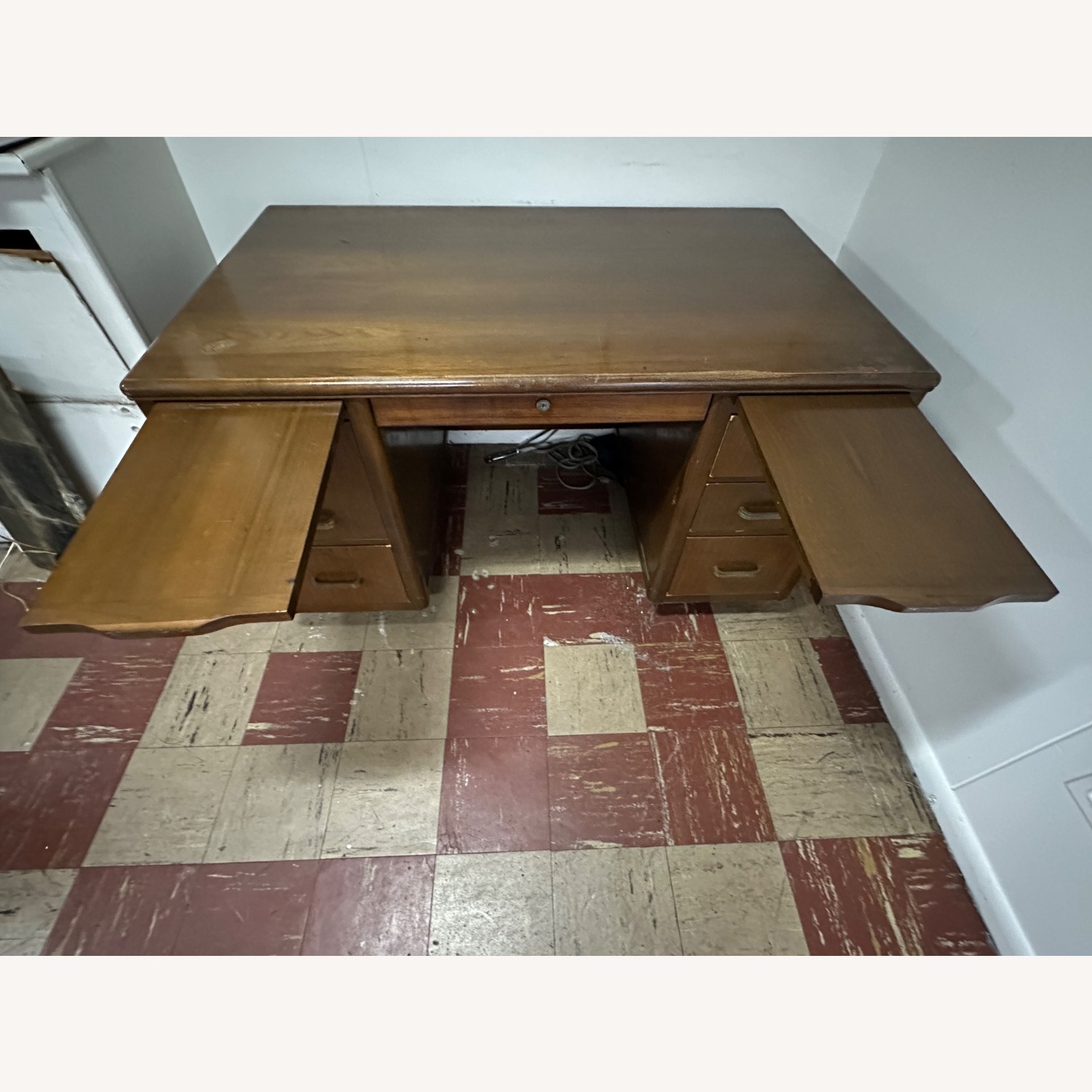 Vintage/Antique Finds Dark Brown Wood Desk - image-2