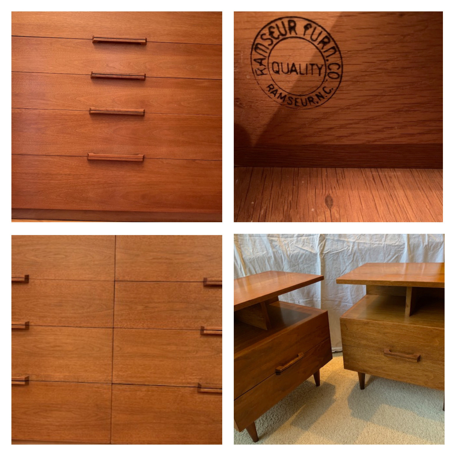 Ramseur Mid Century Modern MCM Set 2 Nightstands - image-20