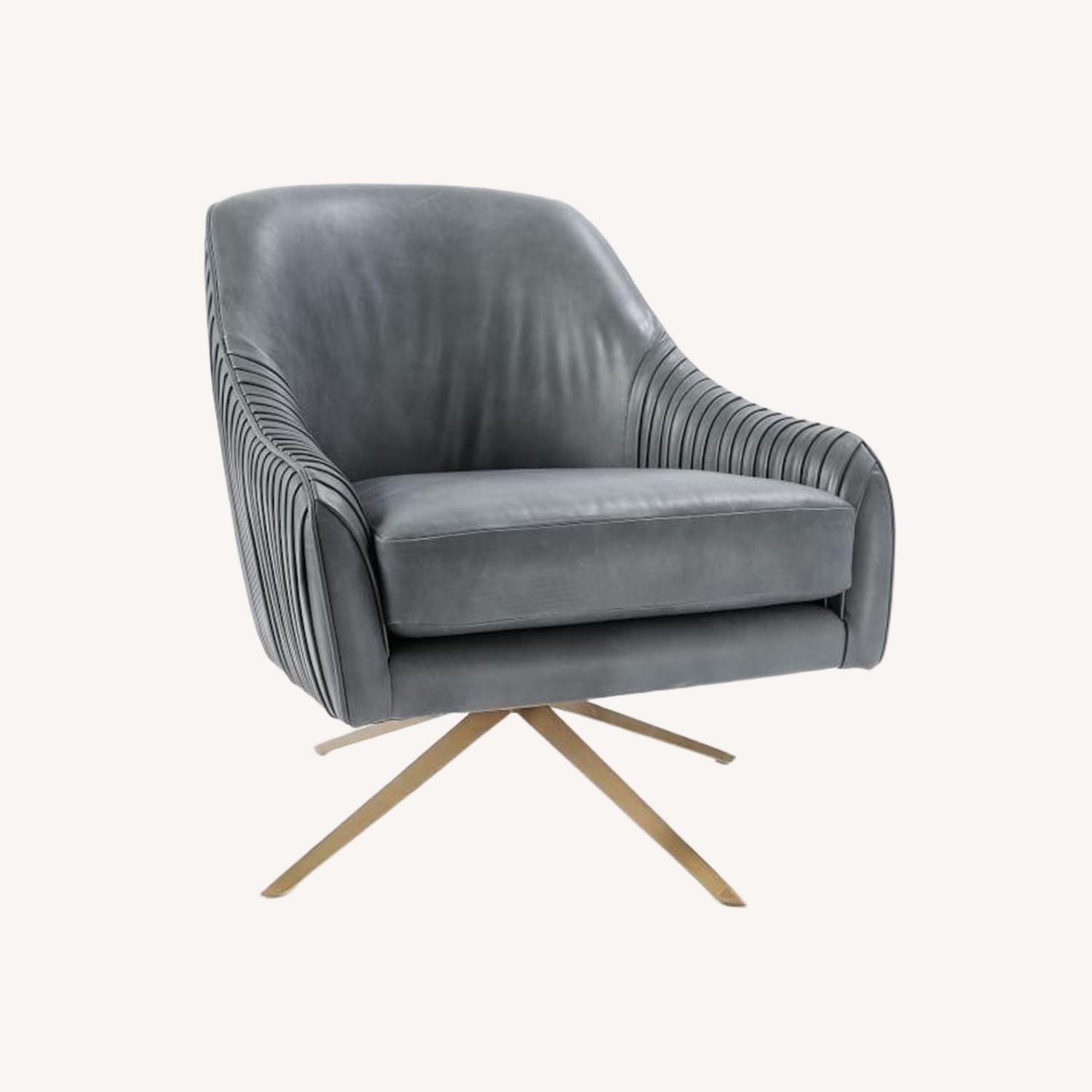 West Elm Roar & Rabbit Grey Leather Accent Chair - image-0
