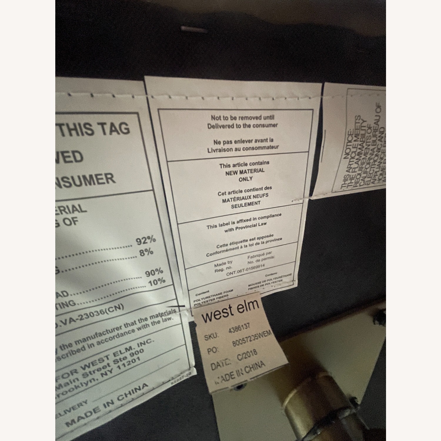 West Elm Roar & Rabbit Grey Leather Accent Chair - image-11