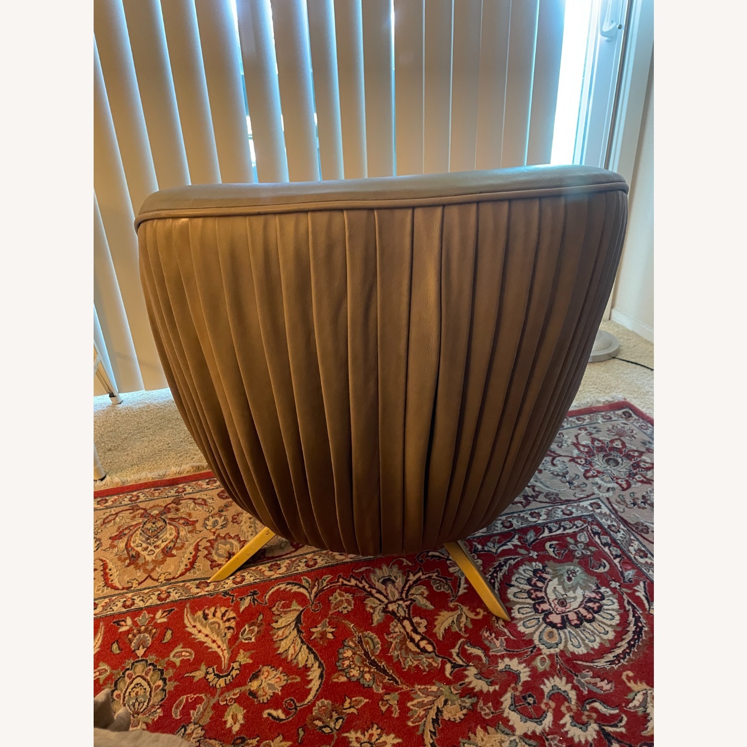 West Elm Roar & Rabbit Grey Leather Accent Chair - image-3