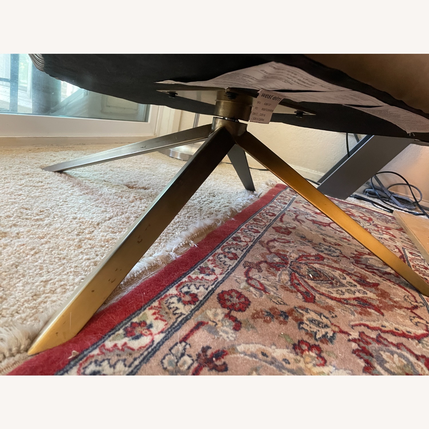 West Elm Roar & Rabbit Grey Leather Accent Chair - image-13