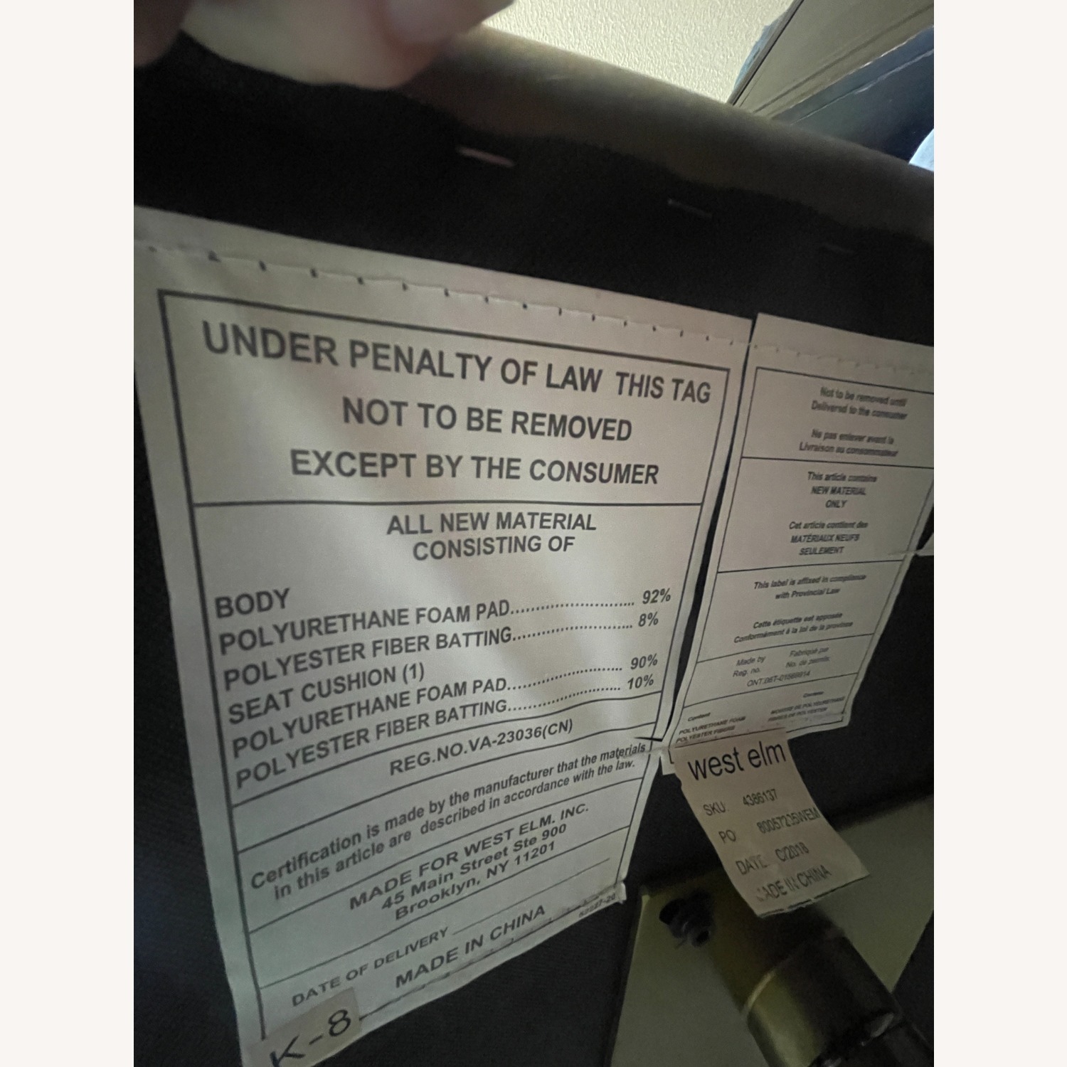 West Elm Roar & Rabbit Grey Leather Accent Chair - image-9