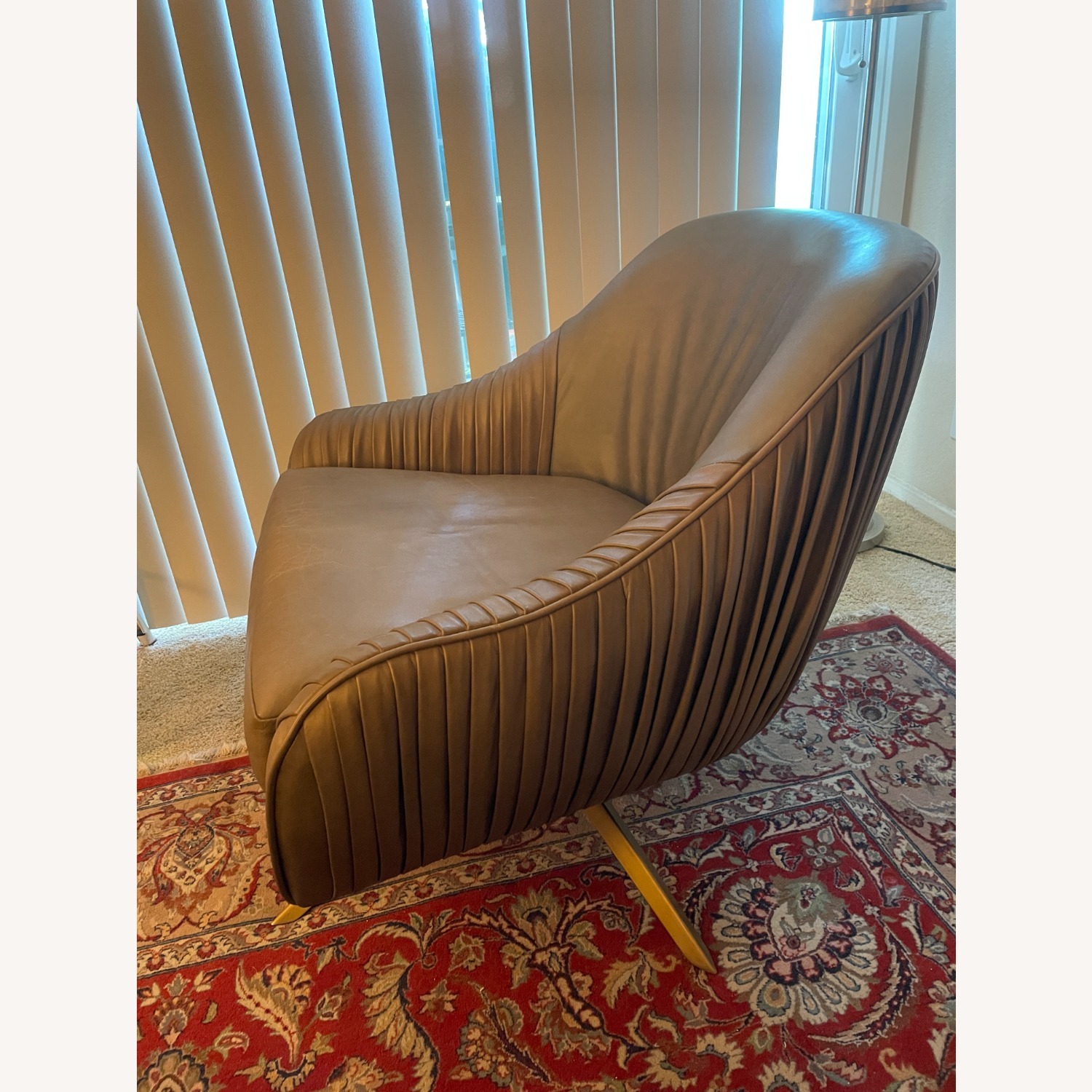 West Elm Roar & Rabbit Grey Leather Accent Chair - image-2