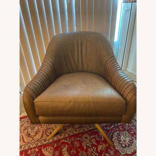 Used West Elm Roar & Rabbit Grey Leather Accent Chair for sale on AptDeco