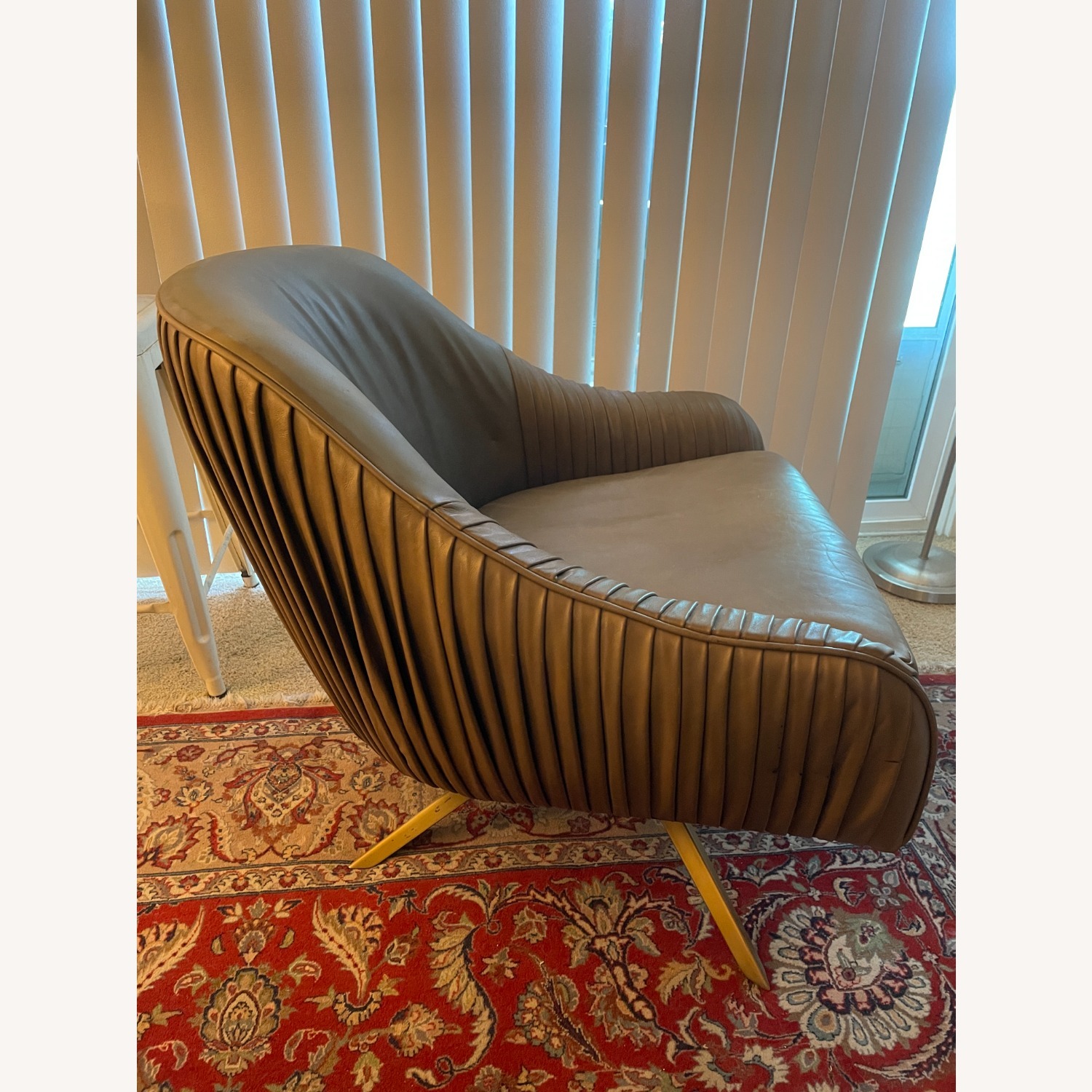 West Elm Roar & Rabbit Grey Leather Accent Chair - image-10