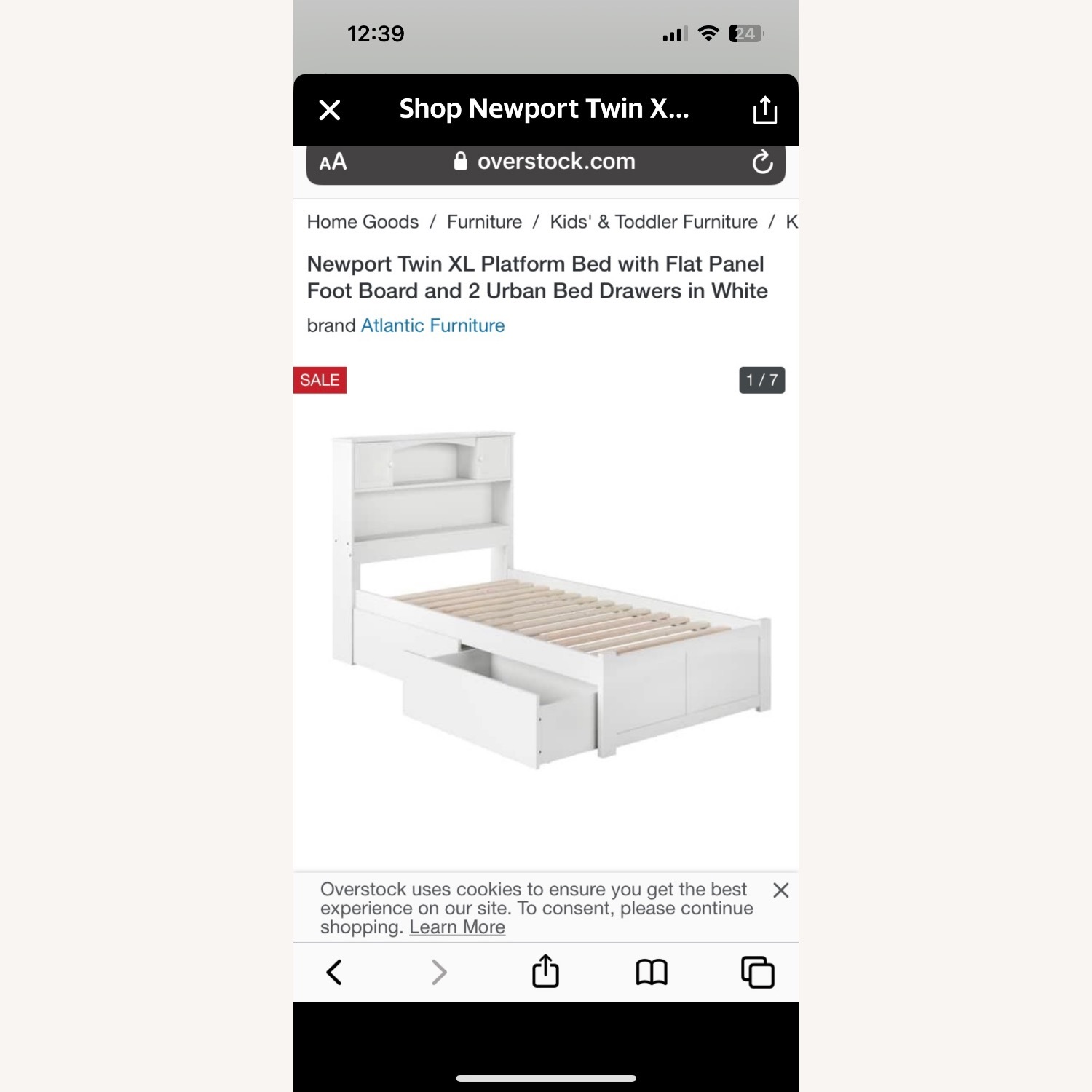 White Wood Veneer Twin Bed - image-6