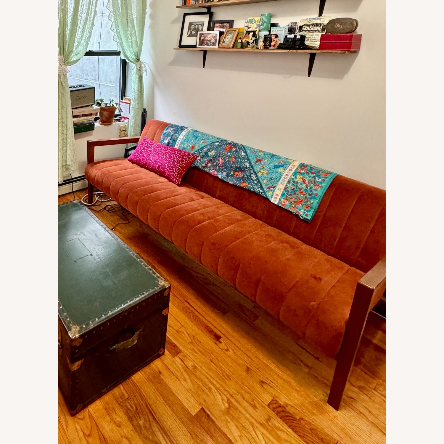 MCM Rust Velvet 3 Seater Sofa - image-1