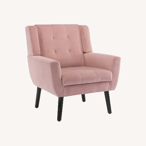 Used Pink Velvet Tufted Armchair for sale on AptDeco