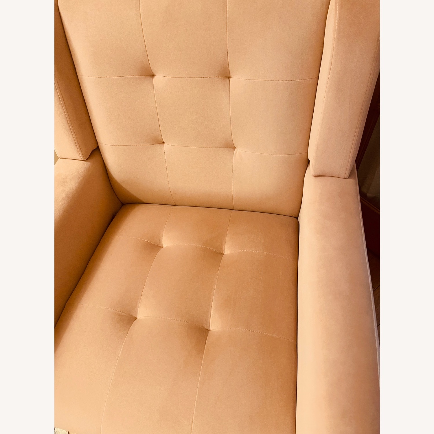 Pink Velvet Tufted Armchair - image-3
