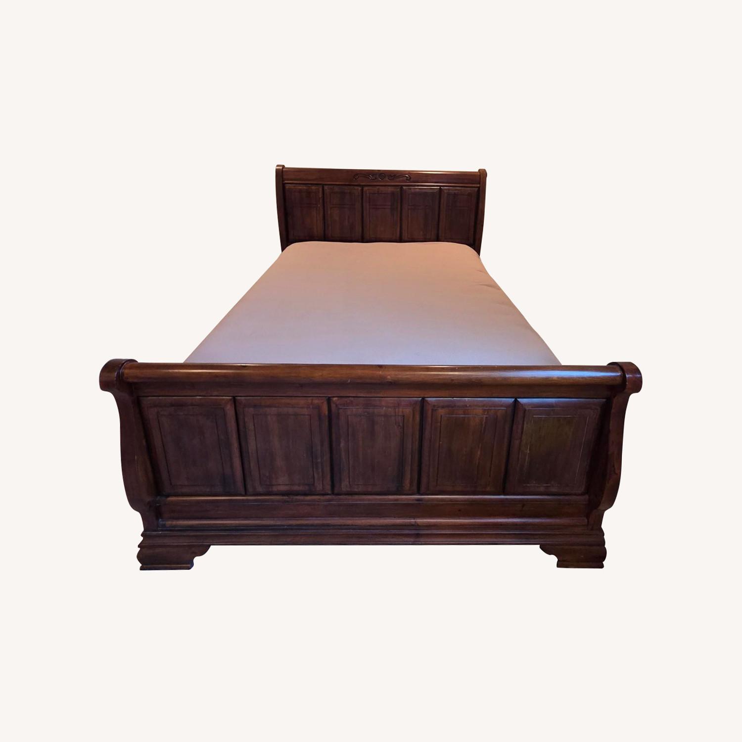 Dark Brown Queen Bed - image-0