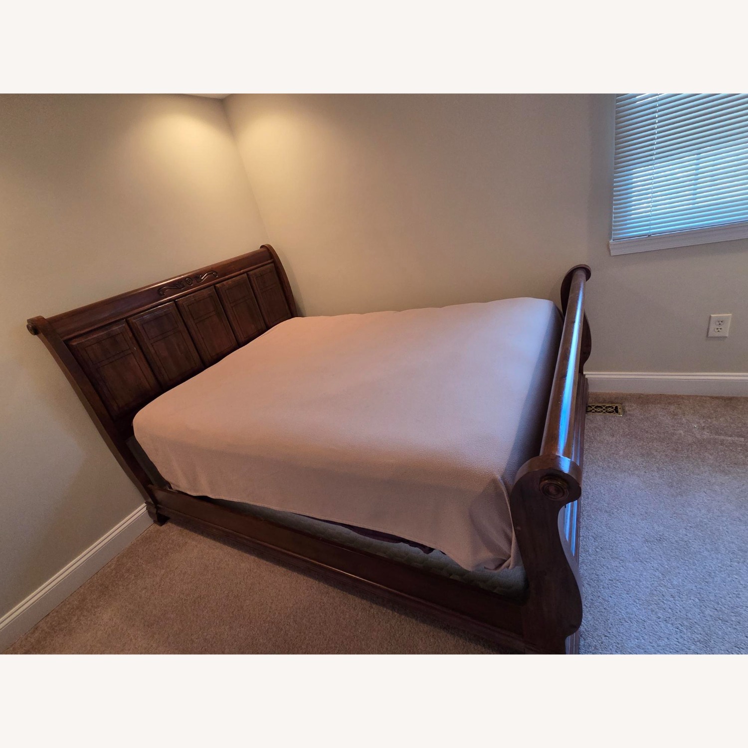 Dark Brown Queen Bed - image-2