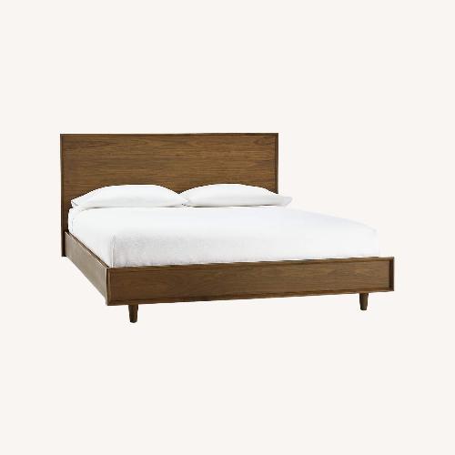 Used Crate & Barrel Tate Walnut Queen Wood Bed for sale on AptDeco