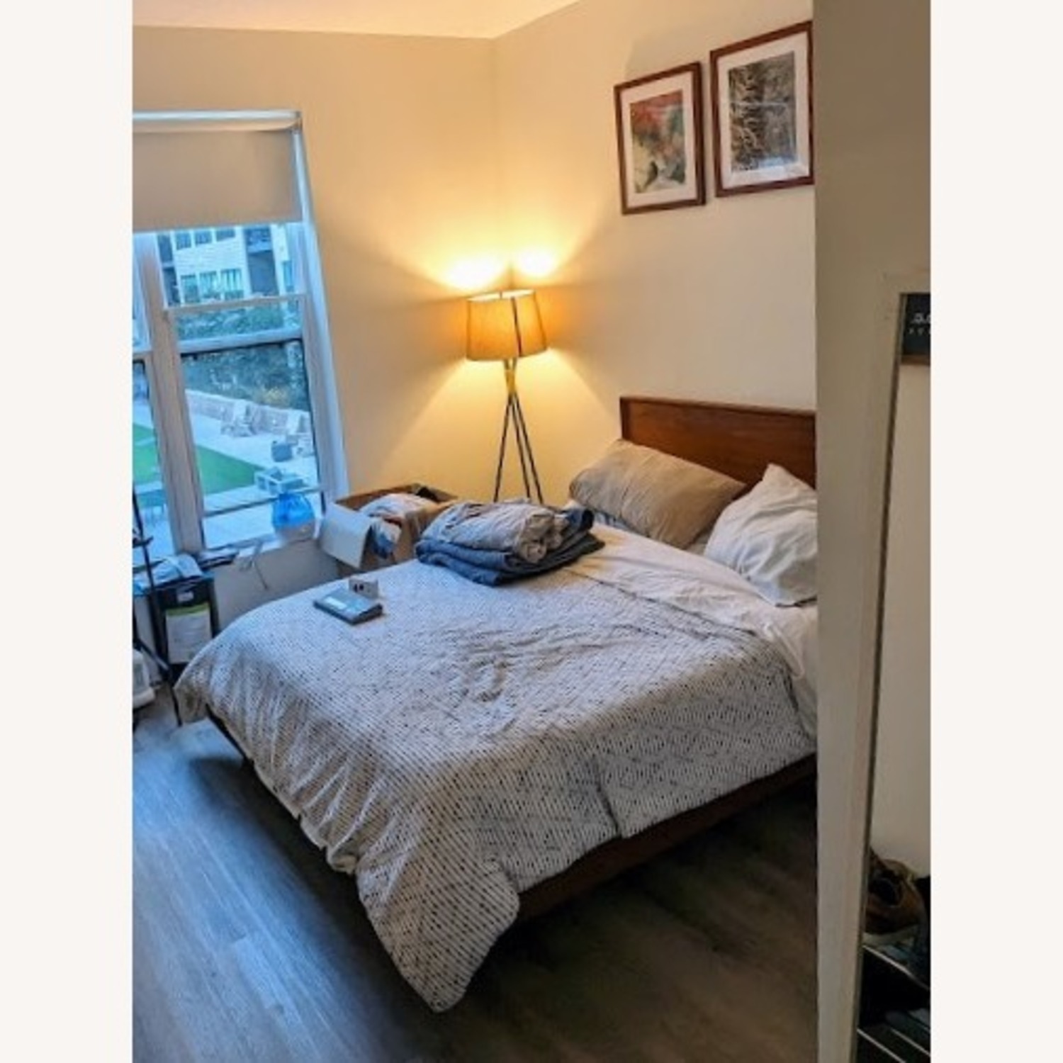 Crate & Barrel Tate Walnut Queen Wood Bed - image-4