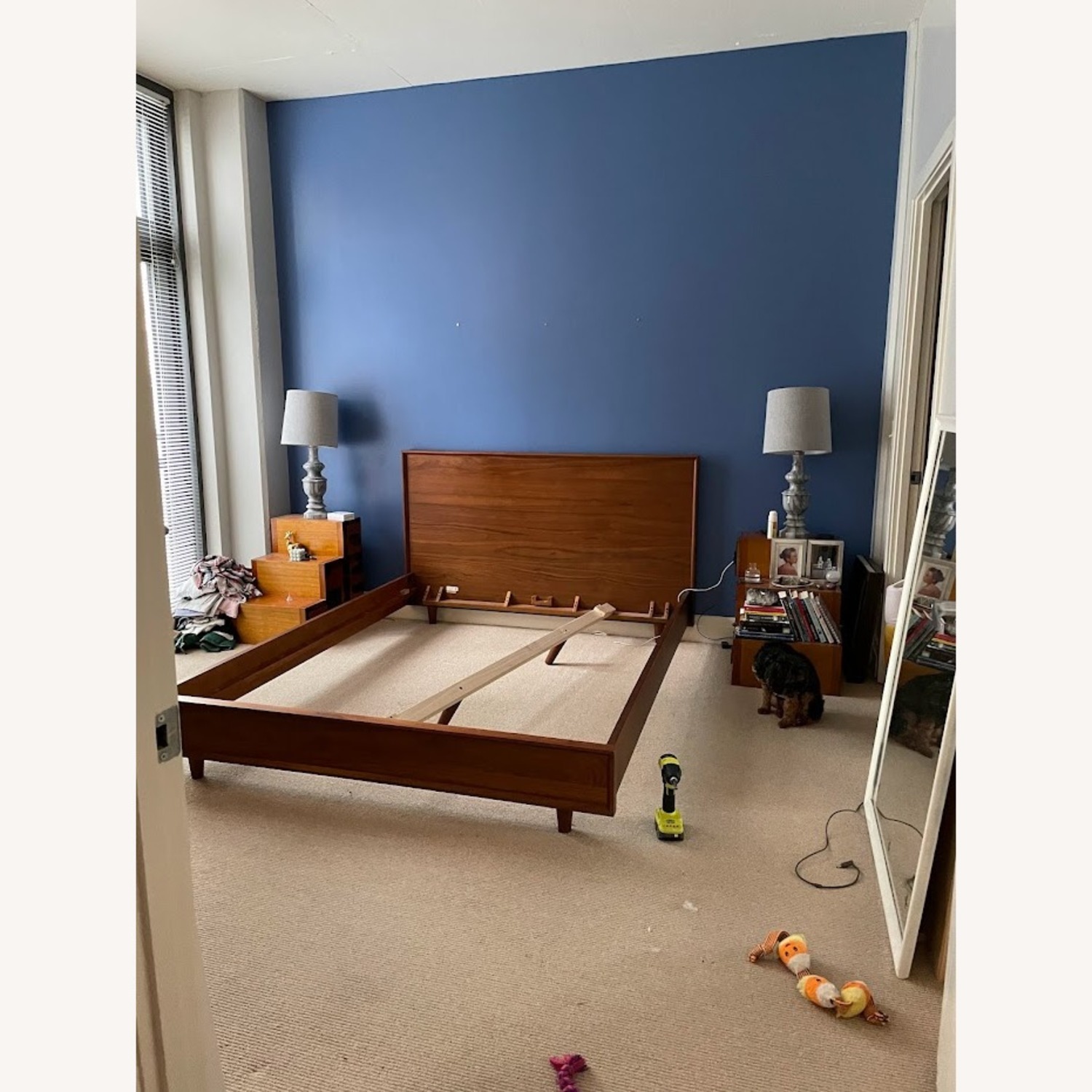 Crate & Barrel Tate Walnut Queen Wood Bed - image-3