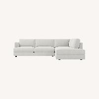 West Elm Haven Light Gray Fabric 2 Piece Sectional