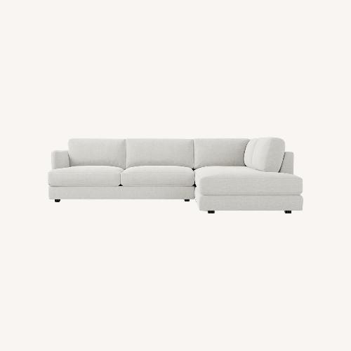 Used West Elm Haven Light Gray Fabric 2 Piece Sectional for sale on AptDeco