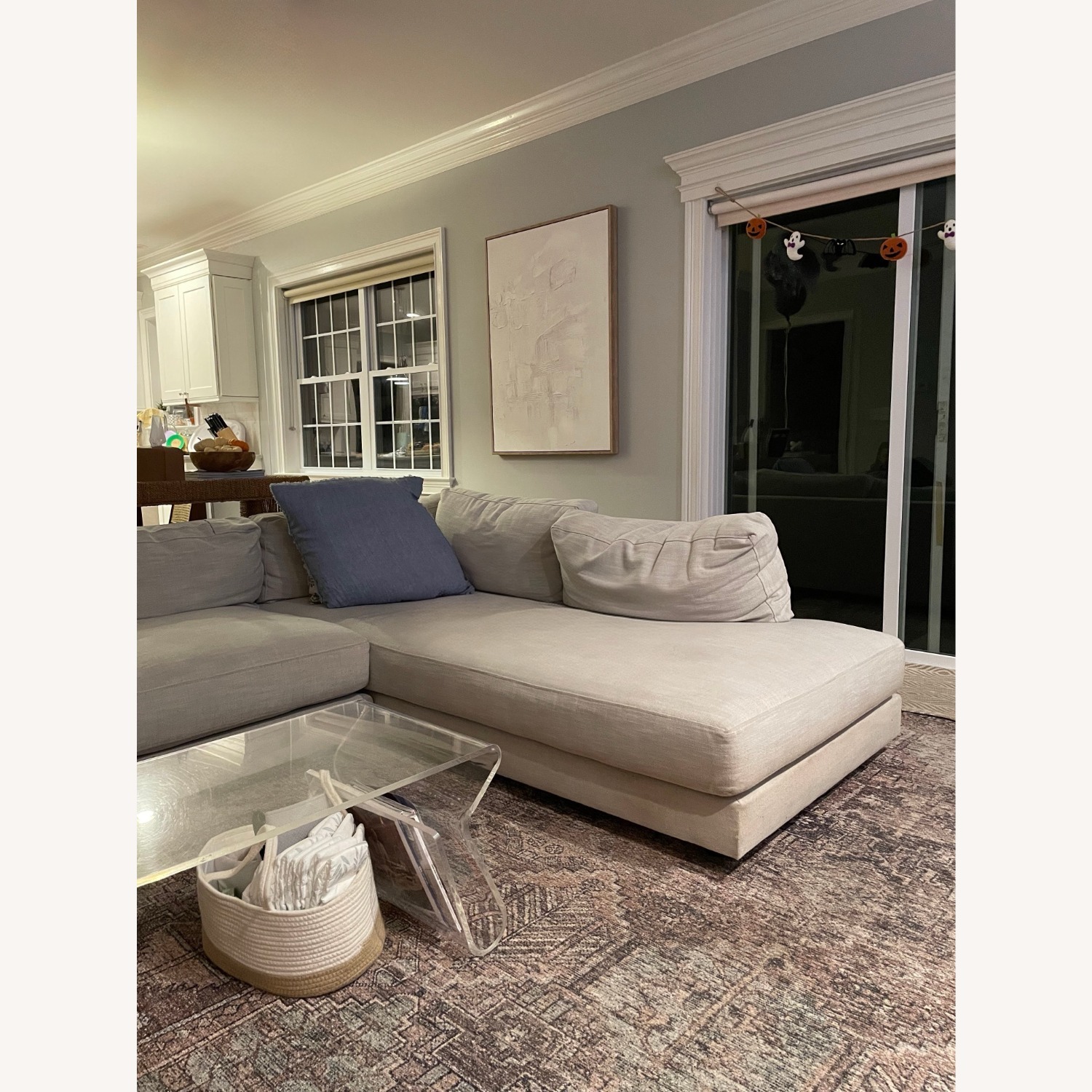 West Elm Haven Light Gray Fabric 2 Piece Sectional - image-4