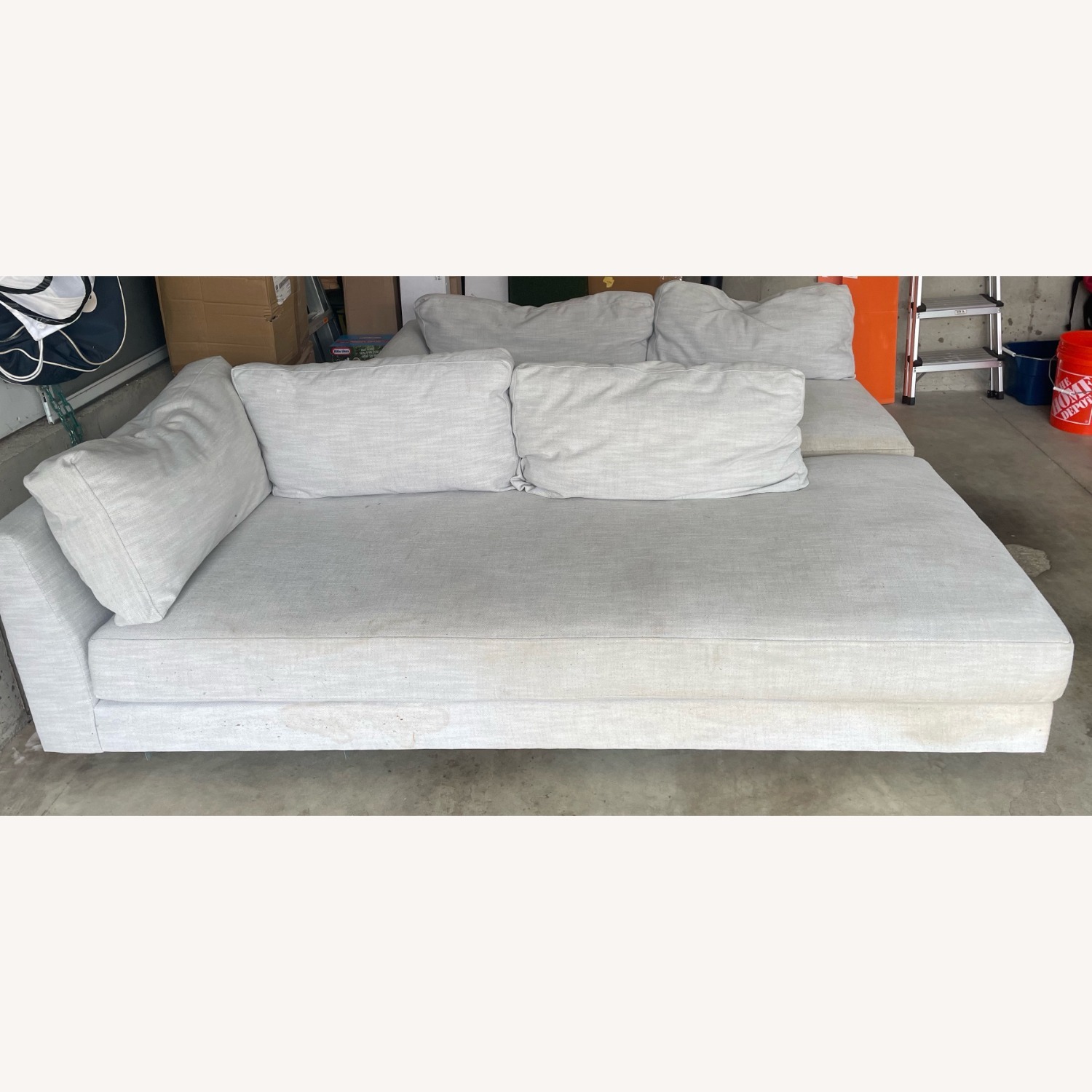 West Elm Haven Light Gray Fabric 2 Piece Sectional - image-3