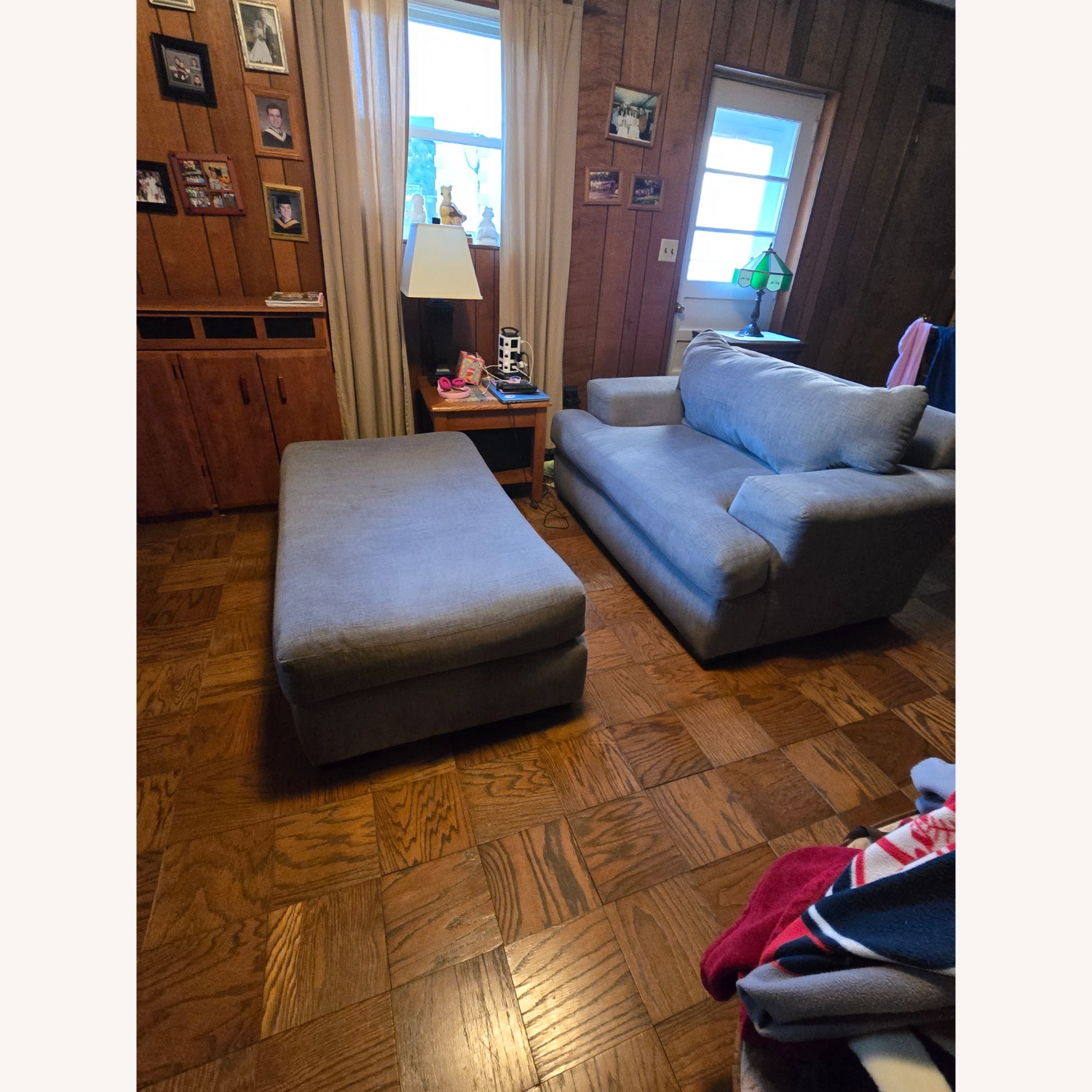 Raymour & Flanigan Light Gray Loveseat - image-3