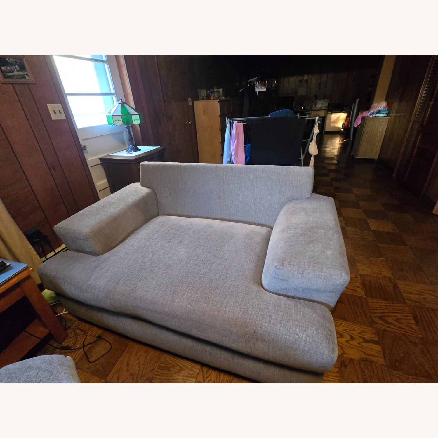 Raymour & Flanigan Light Gray Loveseat - image-2