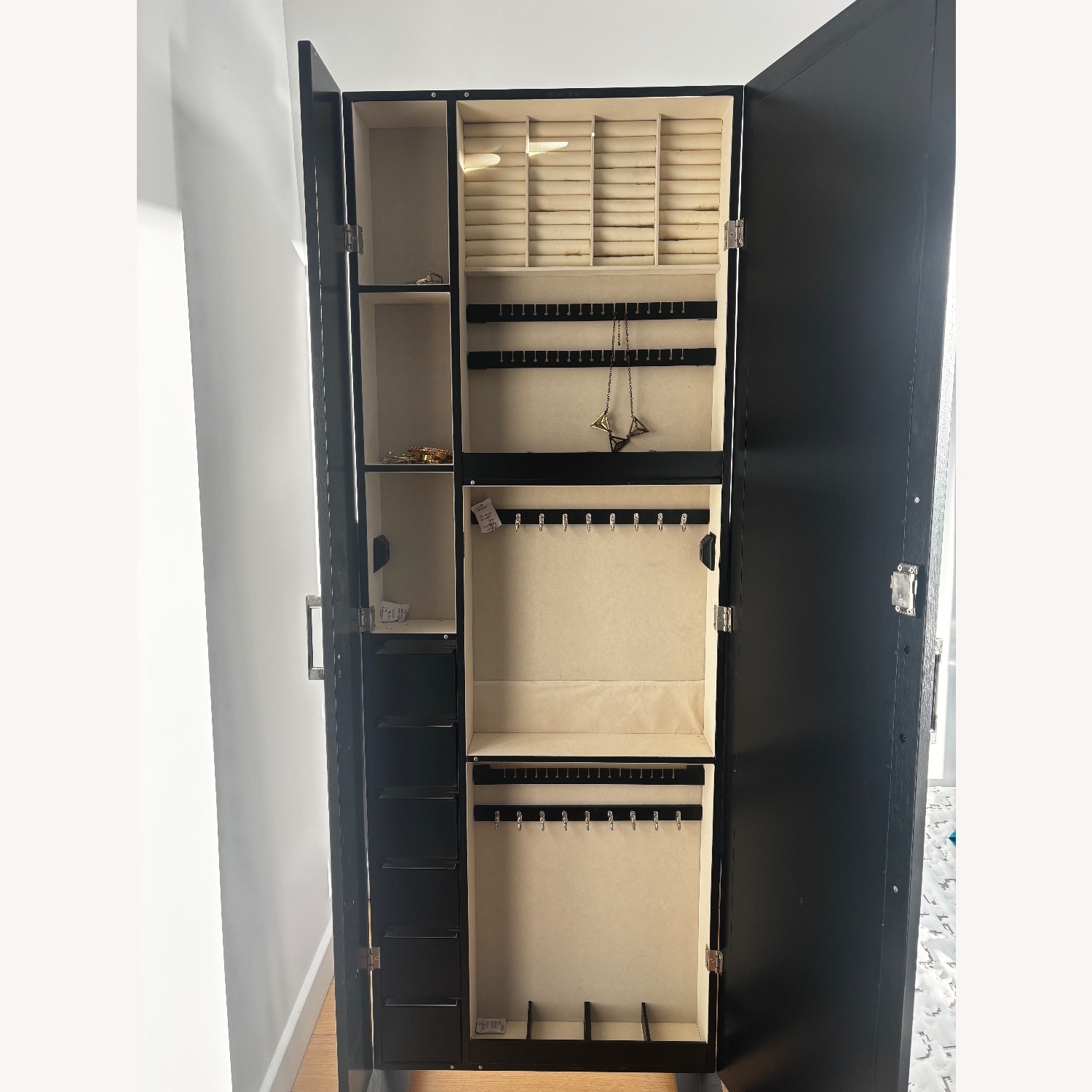 Wood Jewelry Storage Mirror - image-3