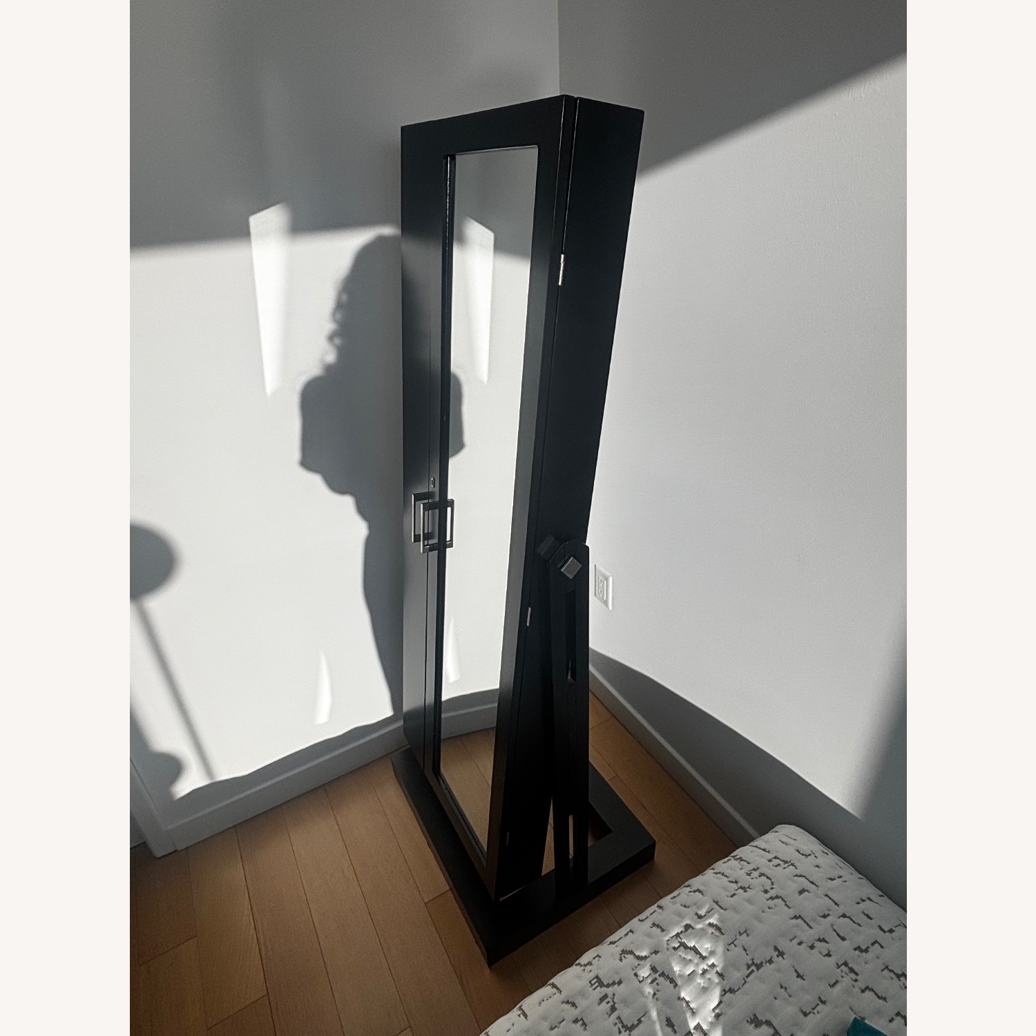 Wood Jewelry Storage Mirror - image-1