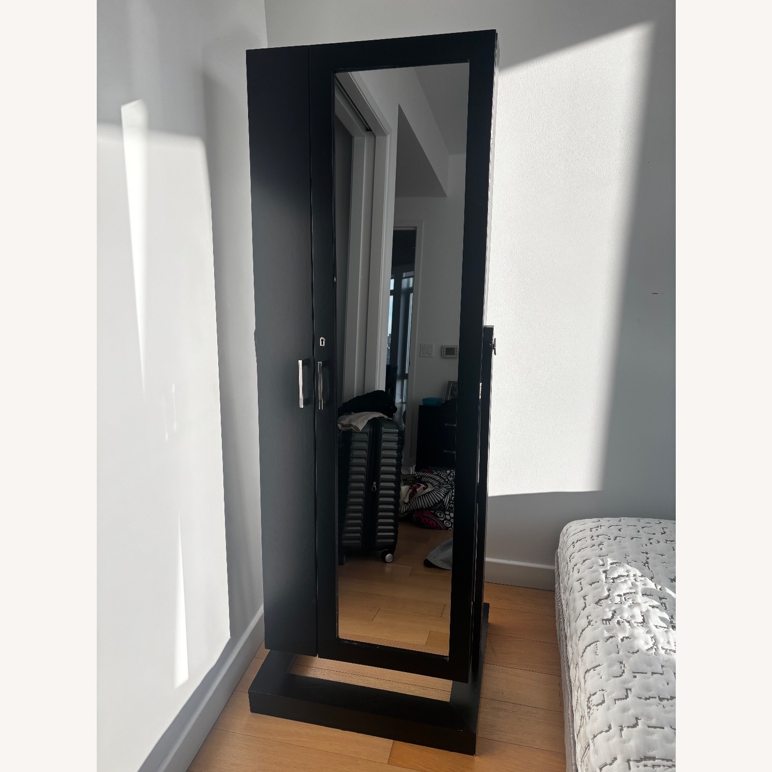 Wood Jewelry Storage Mirror - image-0