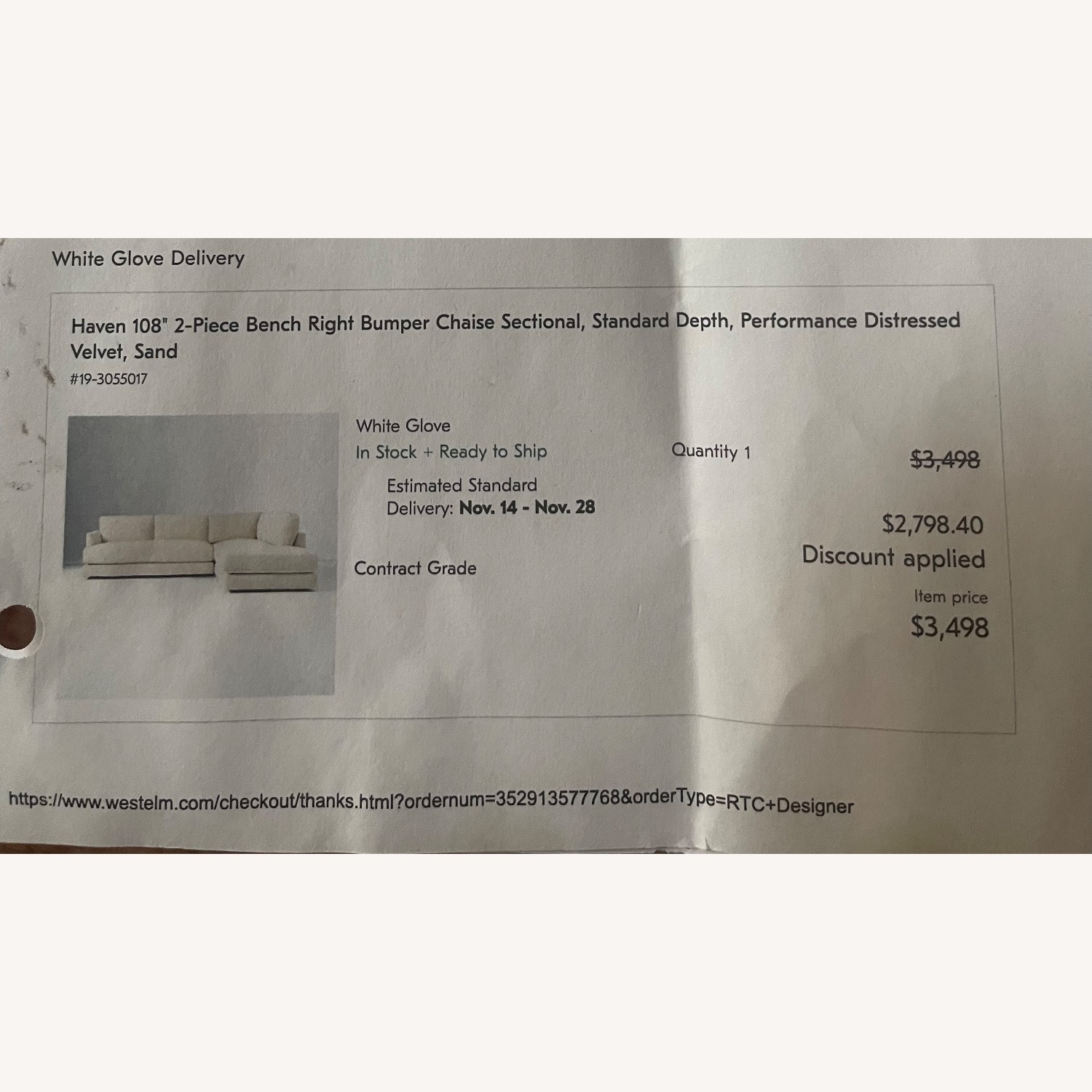 West Elm Haven Couch - image-1