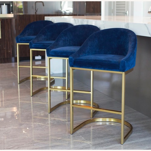 Used Blue Velvet Stools for sale on AptDeco