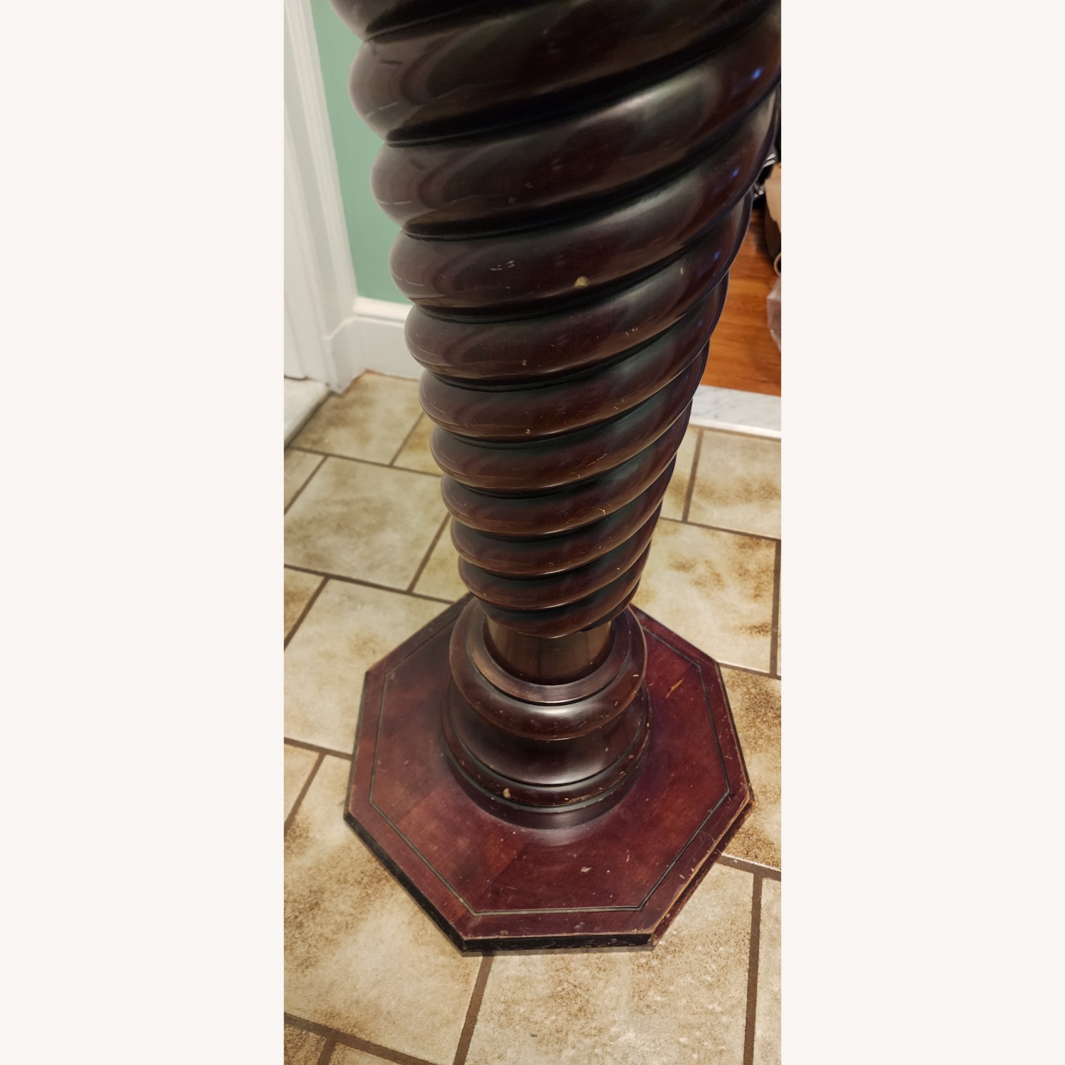 Antique Twist Wood Pedestal Stand - image-4