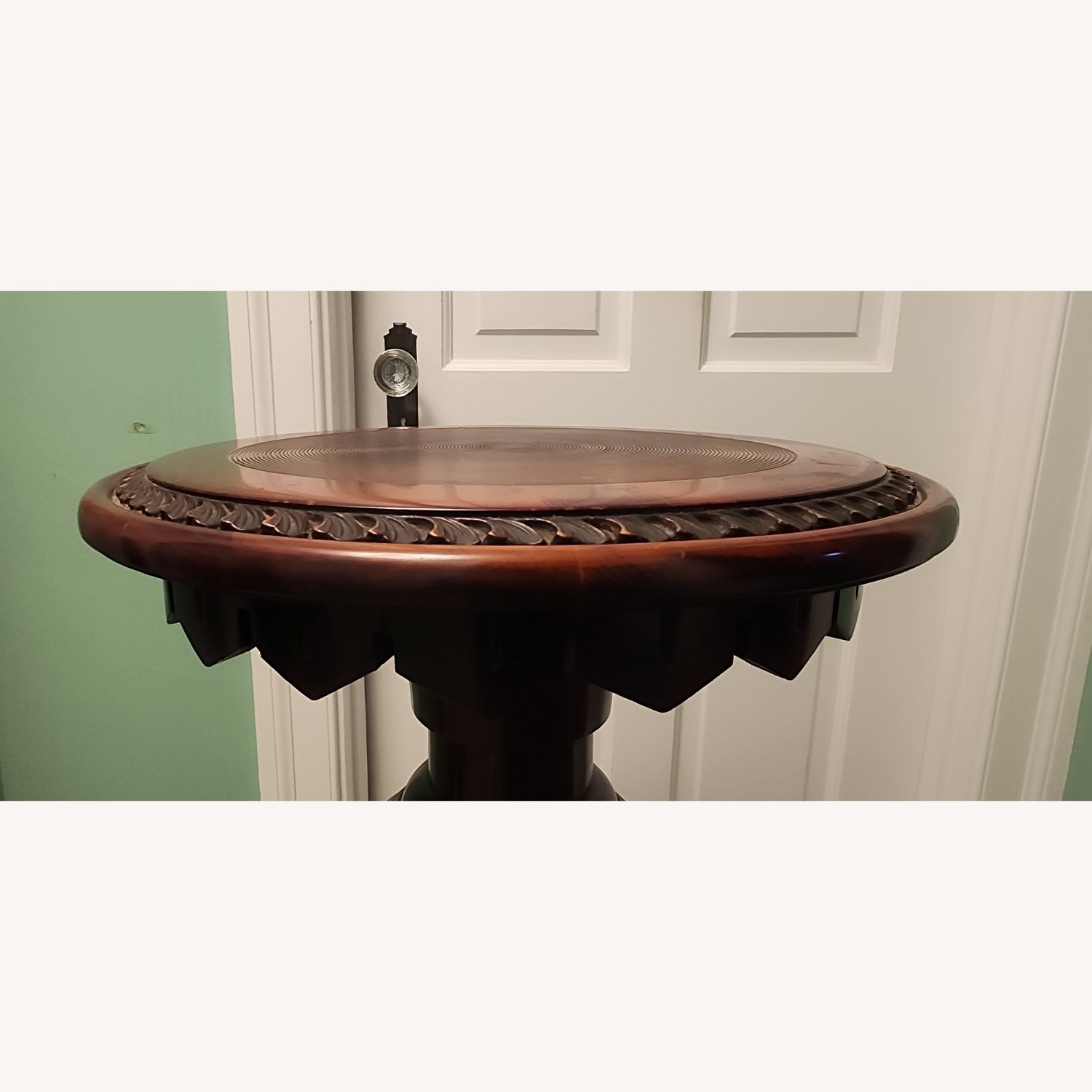 Antique Twist Wood Pedestal Stand - image-5