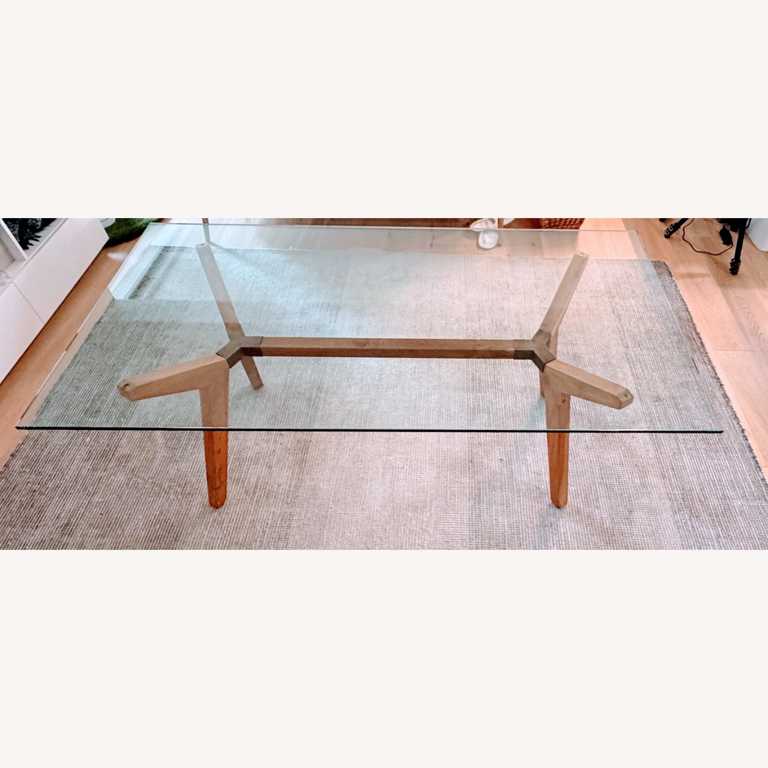 Crate & Barrel Strut Teak Dining Table - image-1