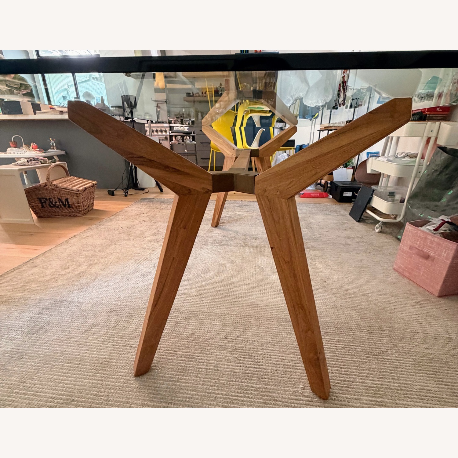 Crate & Barrel Strut Teak Dining Table - image-4