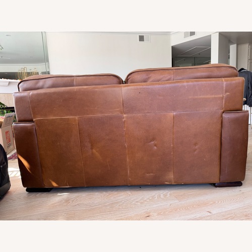 Used Natuzzi Dark Brown Loveseat for sale on AptDeco
