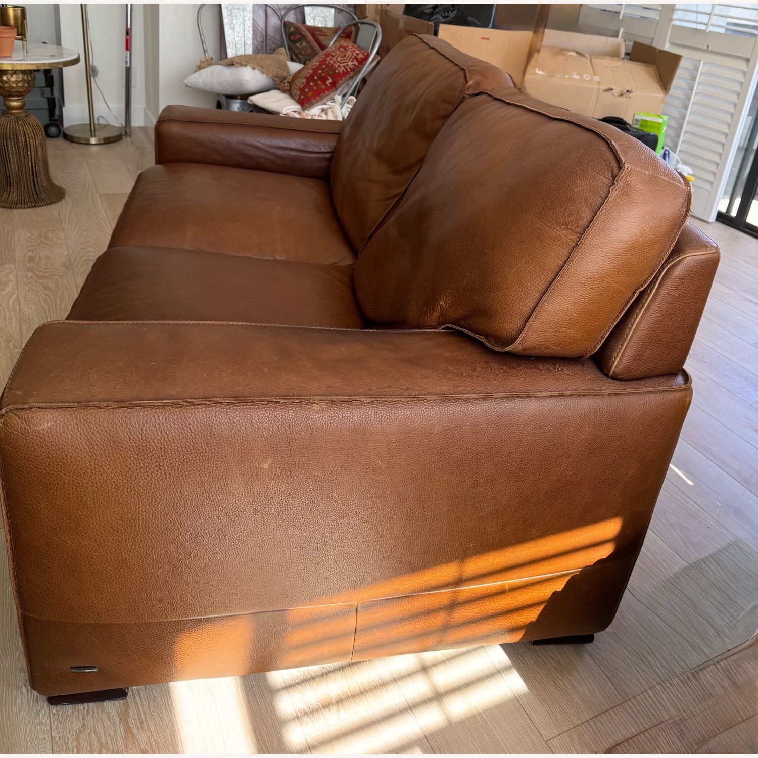 Natuzzi Dark Brown Loveseat - image-3