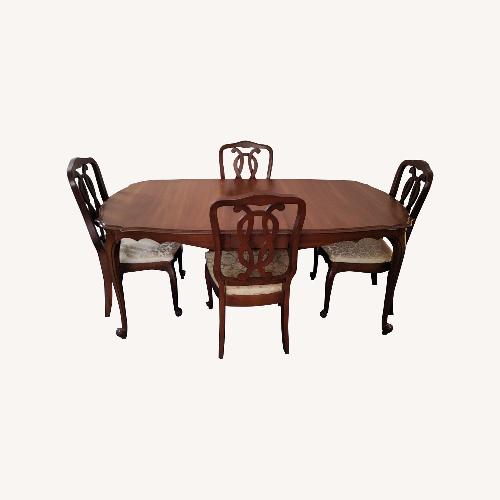 Used Lenoir Vintage/Antique Dark Brown Wood Dining Set for sale on AptDeco