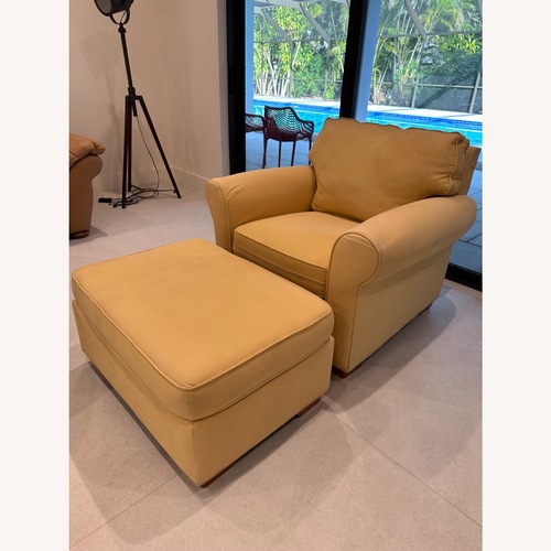 Used Rooms To Go Yellow Fabric Armchair for sale on AptDeco