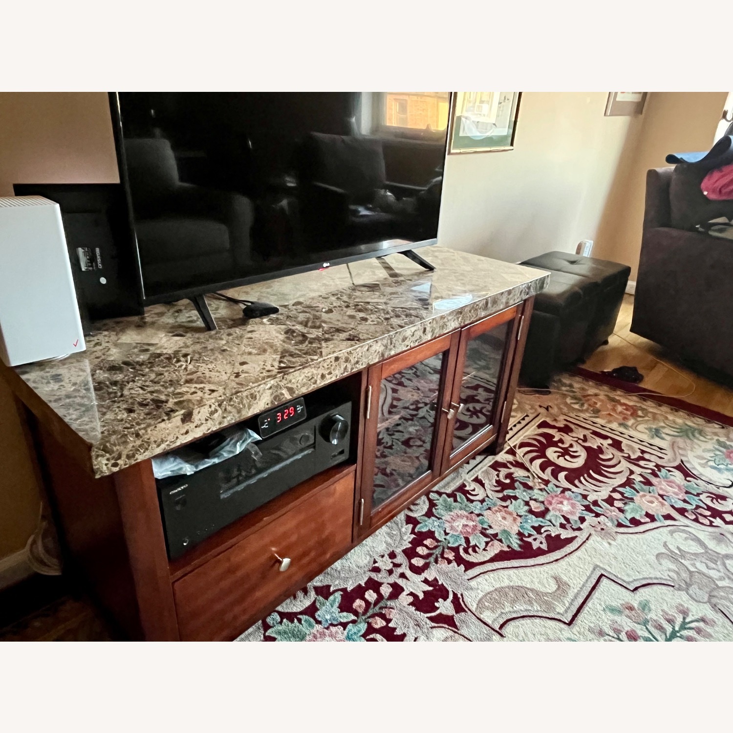 Bob's Discount Furniture Dark Brown TV Console - image-13