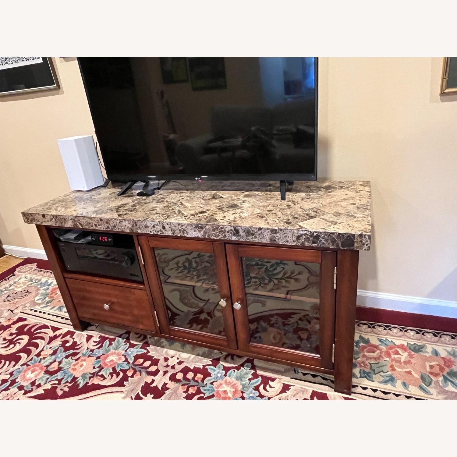 Bob's Discount Furniture Dark Brown TV Console - image-6