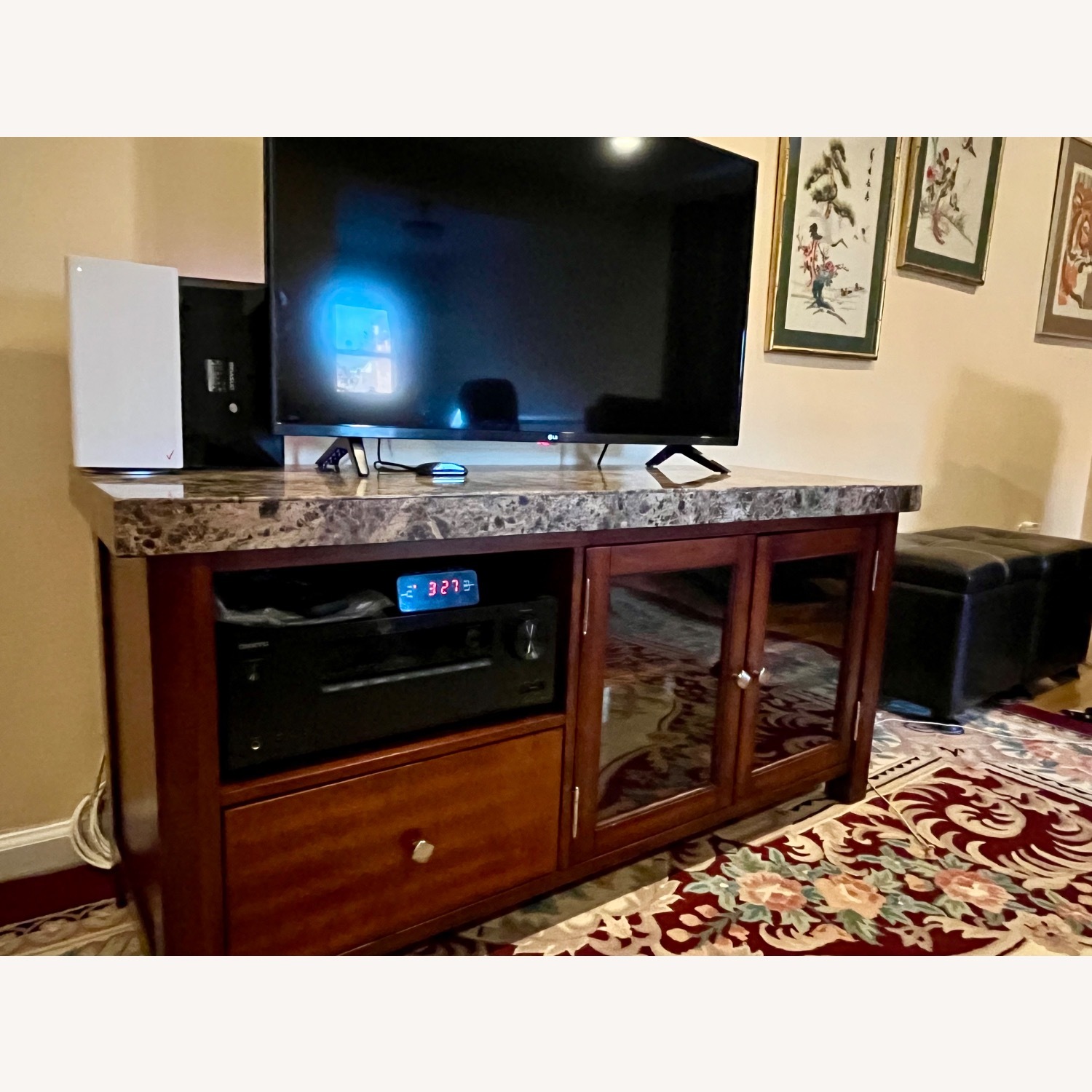 Bob's Discount Furniture Dark Brown TV Console - image-8