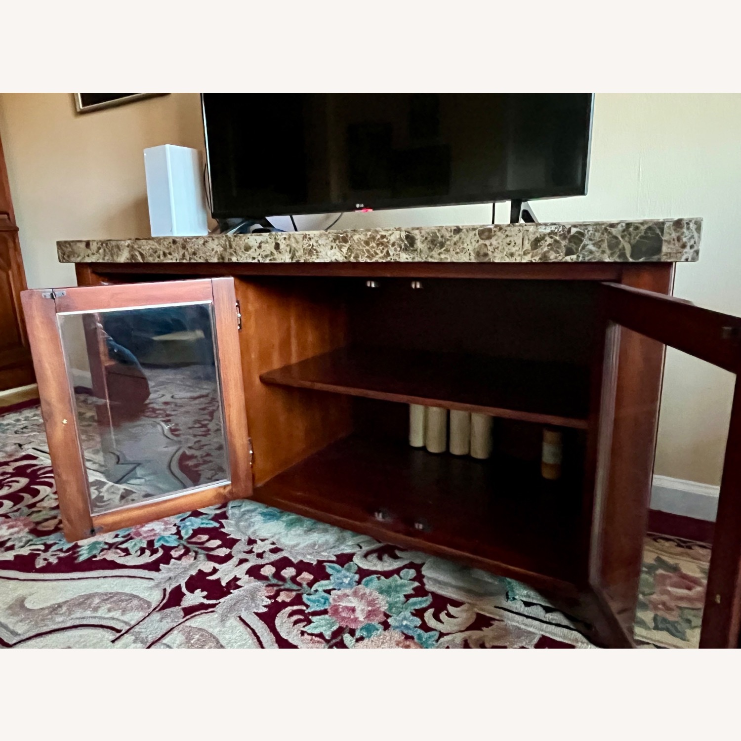 Bob's Discount Furniture Dark Brown TV Console - image-14